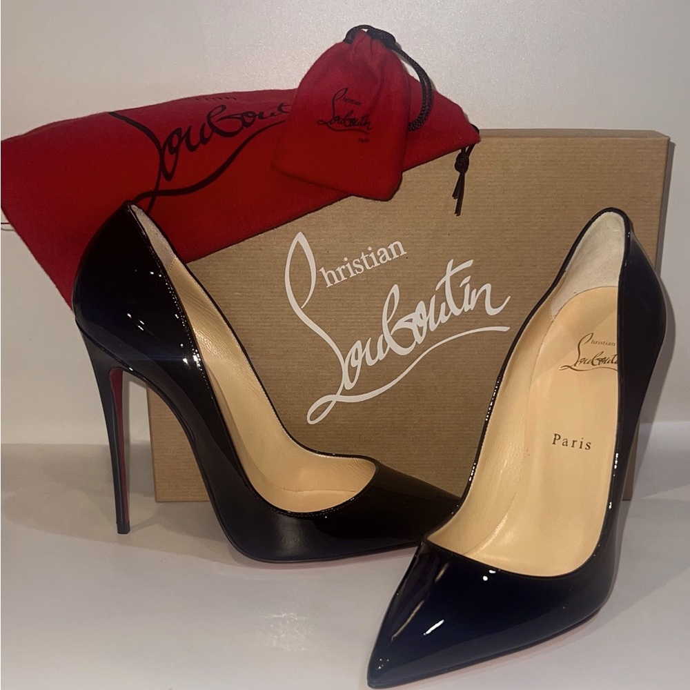 New CHRISTIAN LOUBOUTIN So Kate 120 black patent leather heels